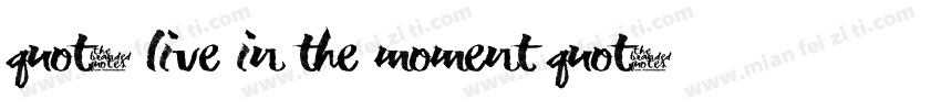quot; live in the moment quot;字体转换